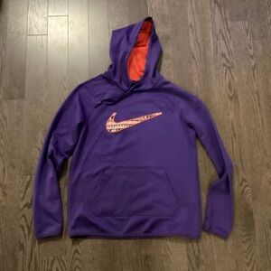 Nike Purple and Orange Sweater with Contrast Hood
